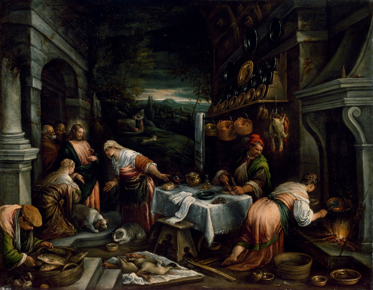 Cristo nella casa di Maria, Marta e Lazzaro da Jacopo Bassano