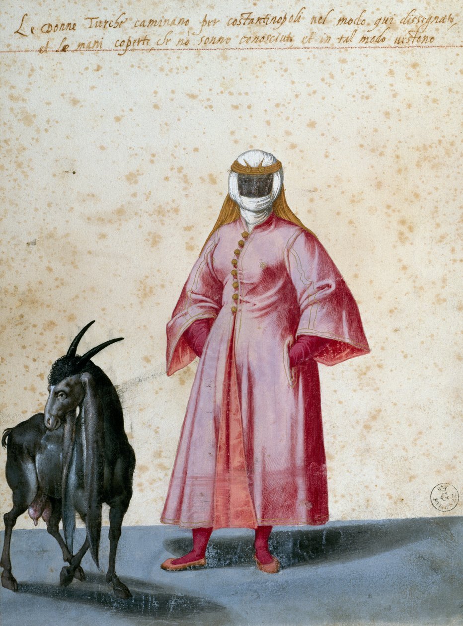 Donna turca con capra, disegno di Jacopo Ligozzi da Jacopo Ligozzi