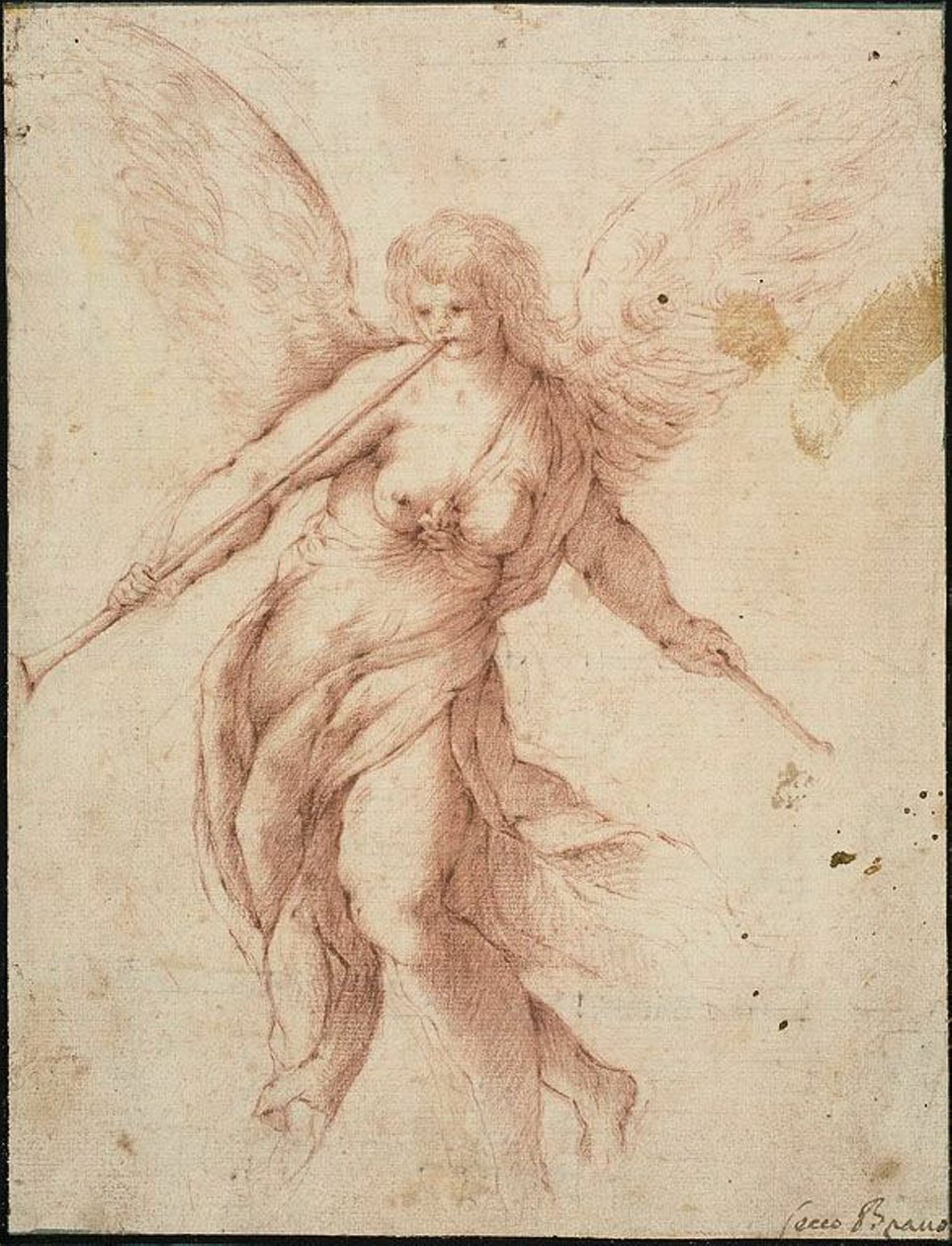 Fama che soffia una tromba da Jacopo Palma il Giovane