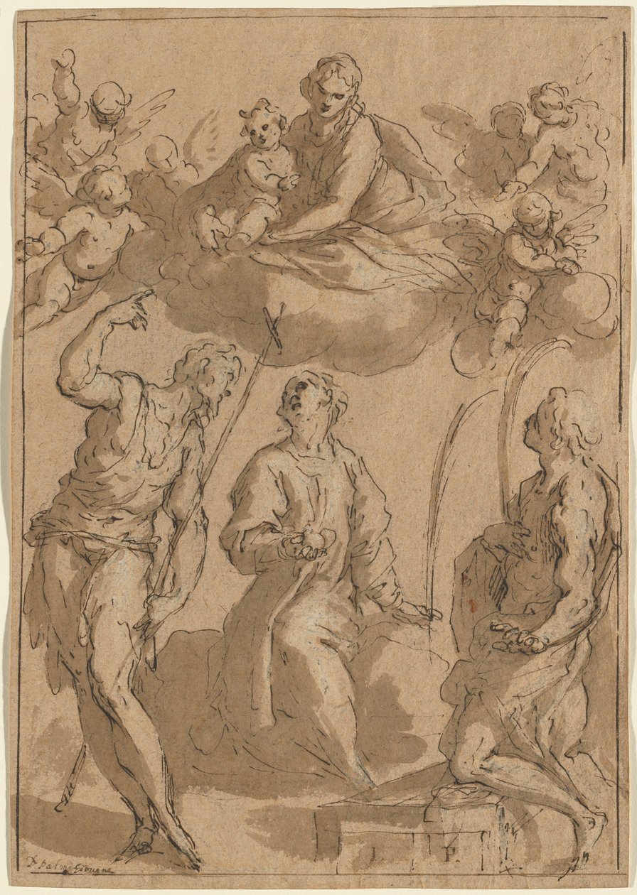 Madonna e bambino in gloria con i santi Giovanni Battista, Stefano e Lorenzo da Jacopo Palma il Giovane