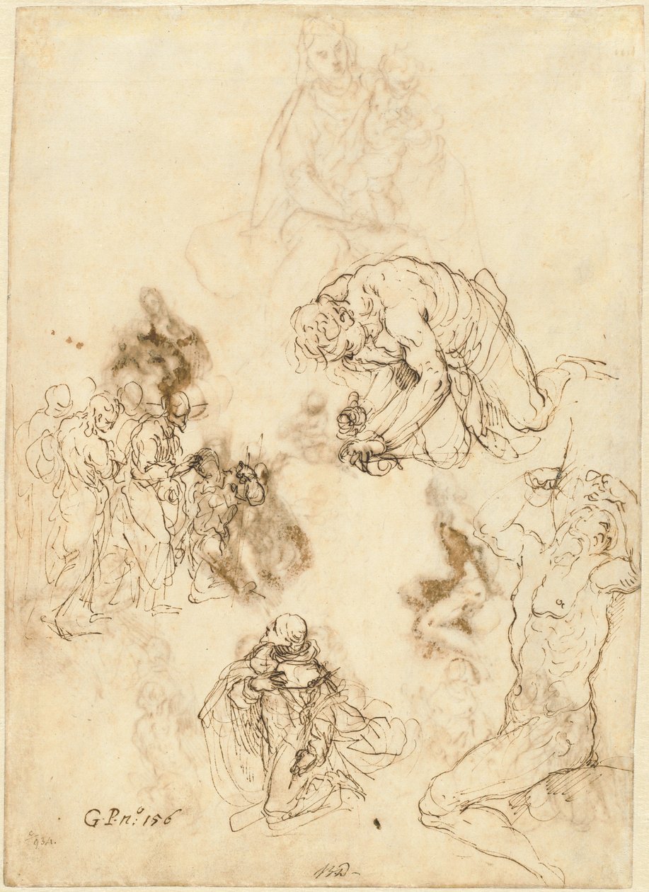 Studi di Cristo che guarisce il cieco, San Filippo Benizzi e San Sebastiano da Jacopo Palma il Giovane
