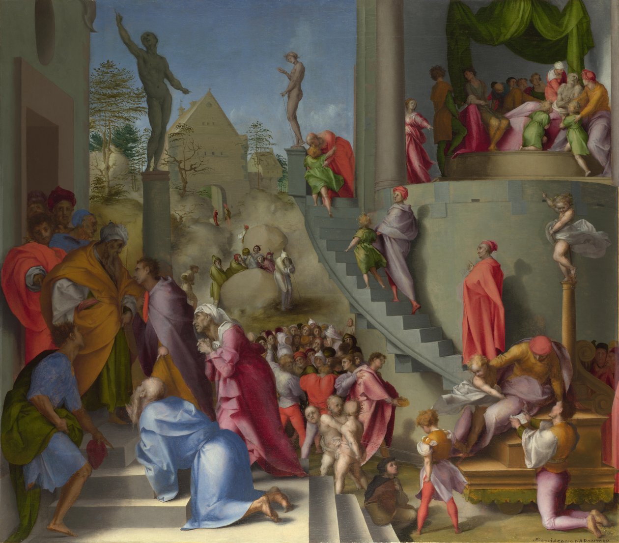 Giuseppe con Giacobbe in Egitto da Scene della storia di Giuseppe, ca 1515 da Jacopo Pontormo