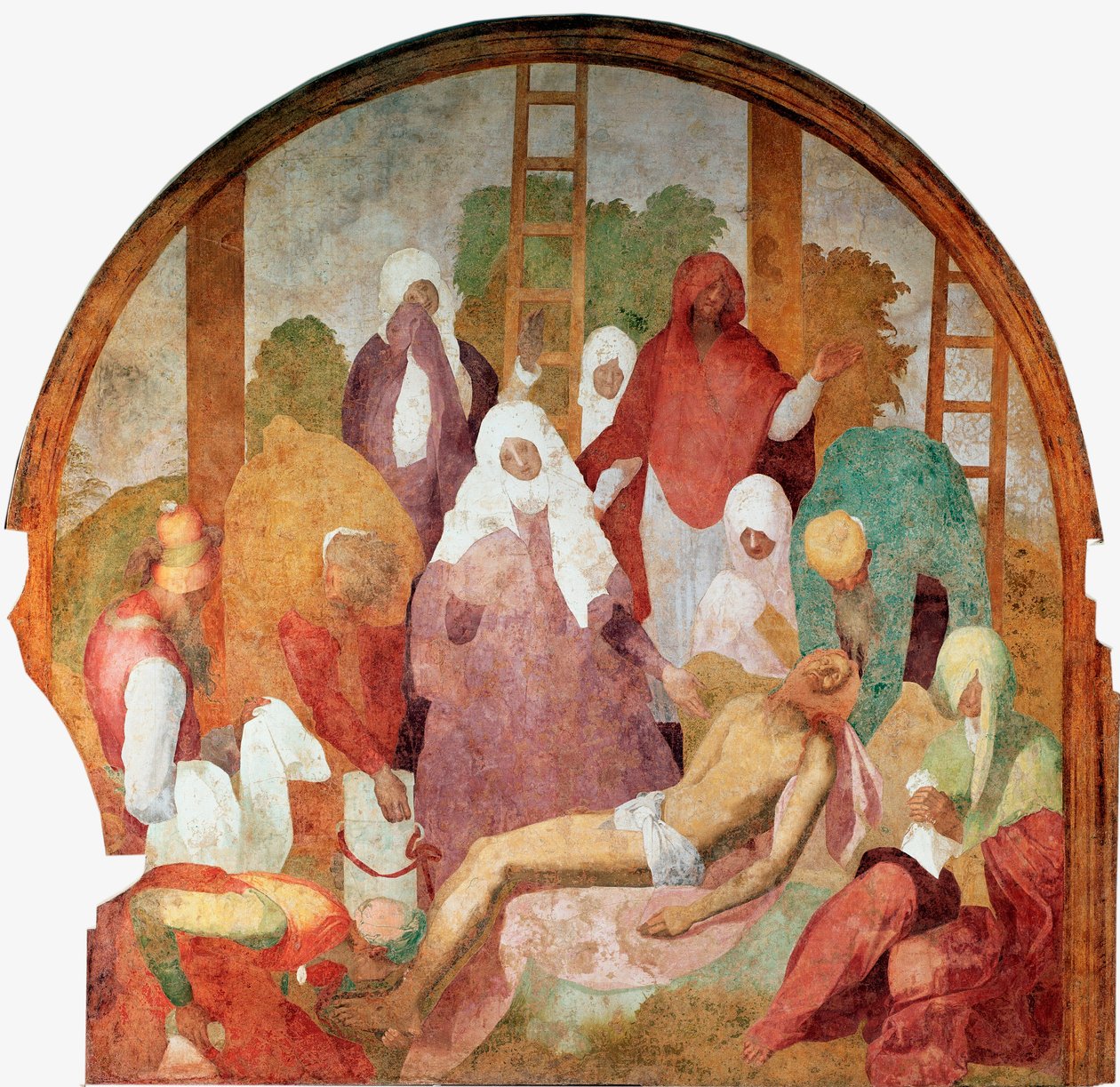 Passione di Cristo: la Deposizione. Affresco di Jacopo Carrucci detto il Pontormo da Jacopo Pontormo