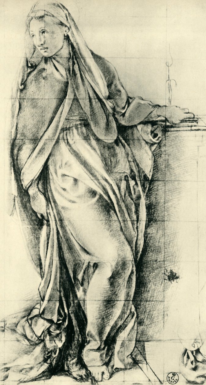 Schizzo della Vergine Maria per un