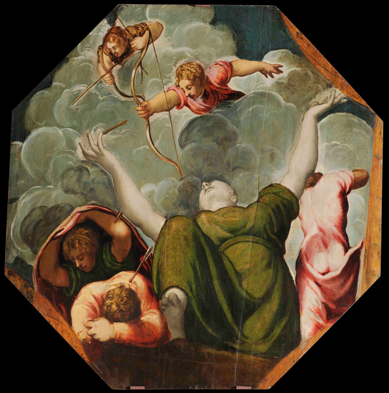 Apollo e Diana puniscono Niobe uccidendo i suoi figli, ca 1541 da Jacopo Robusti Tintoretto