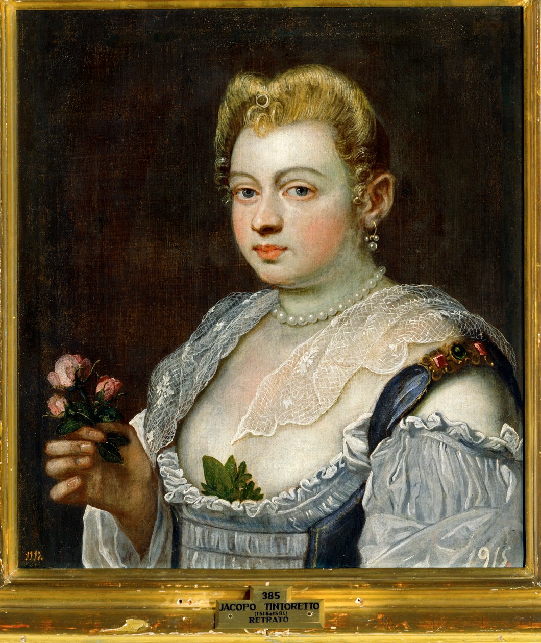 Ritratto di signora sconosciuta ... (dipinto su tela) da Jacopo Robusti Tintoretto
