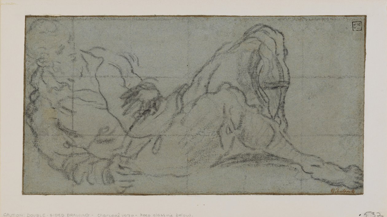 Figura maschile reclinata, 1560-9 da Jacopo Robusti Tintoretto