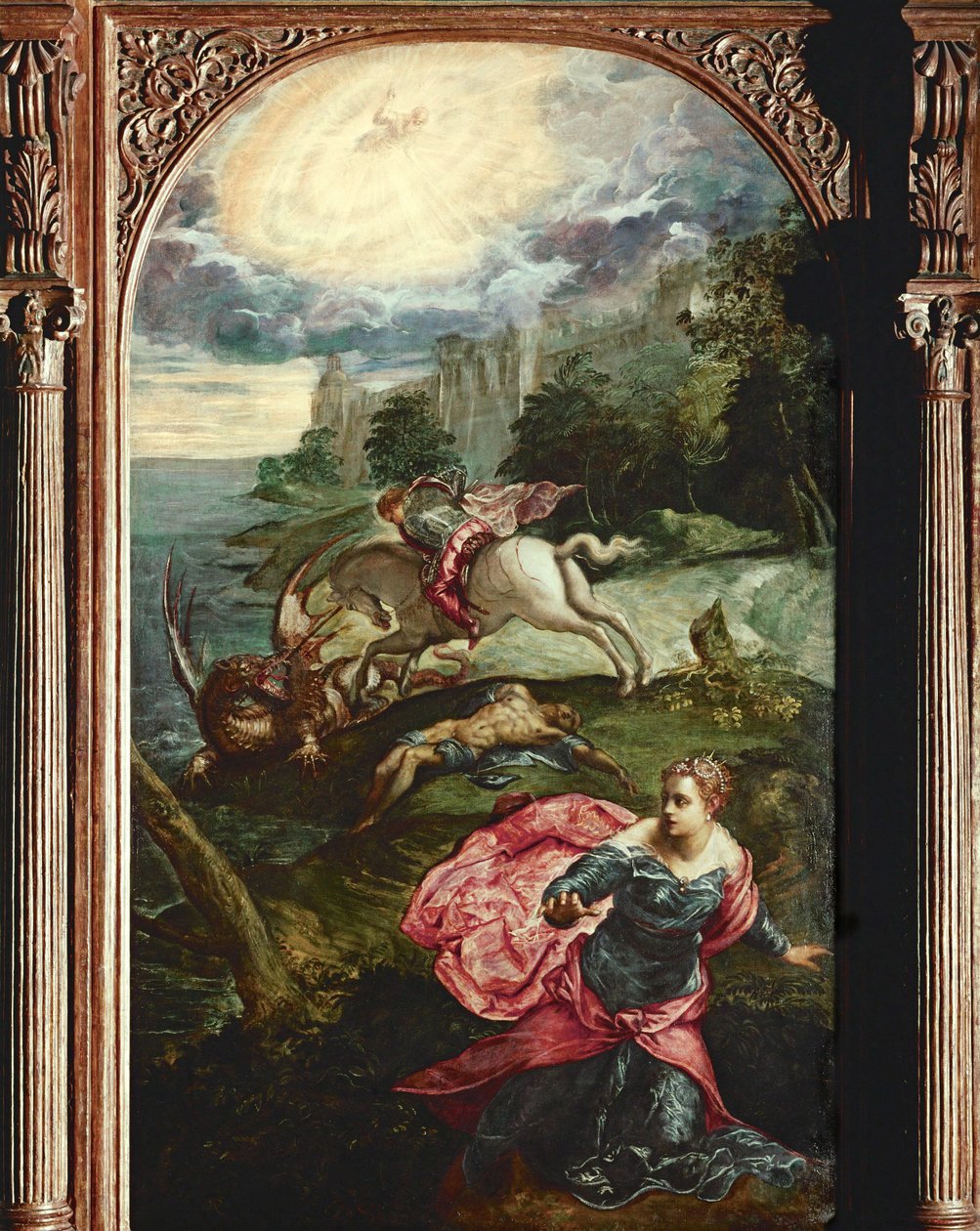 San Giorgio e il drago, 1560 circa (olio su tela) da Jacopo Robusti Tintoretto