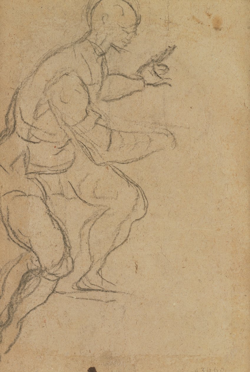 Uomo seduto visto dal basso (verso) da Jacopo Robusti Tintoretto