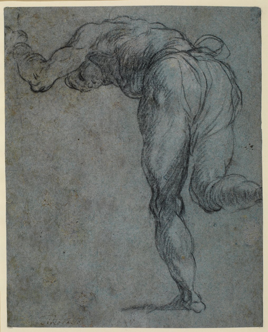 Studio di una figura maschile piegata in avanti, 1575-c.1585 da Jacopo Robusti Tintoretto