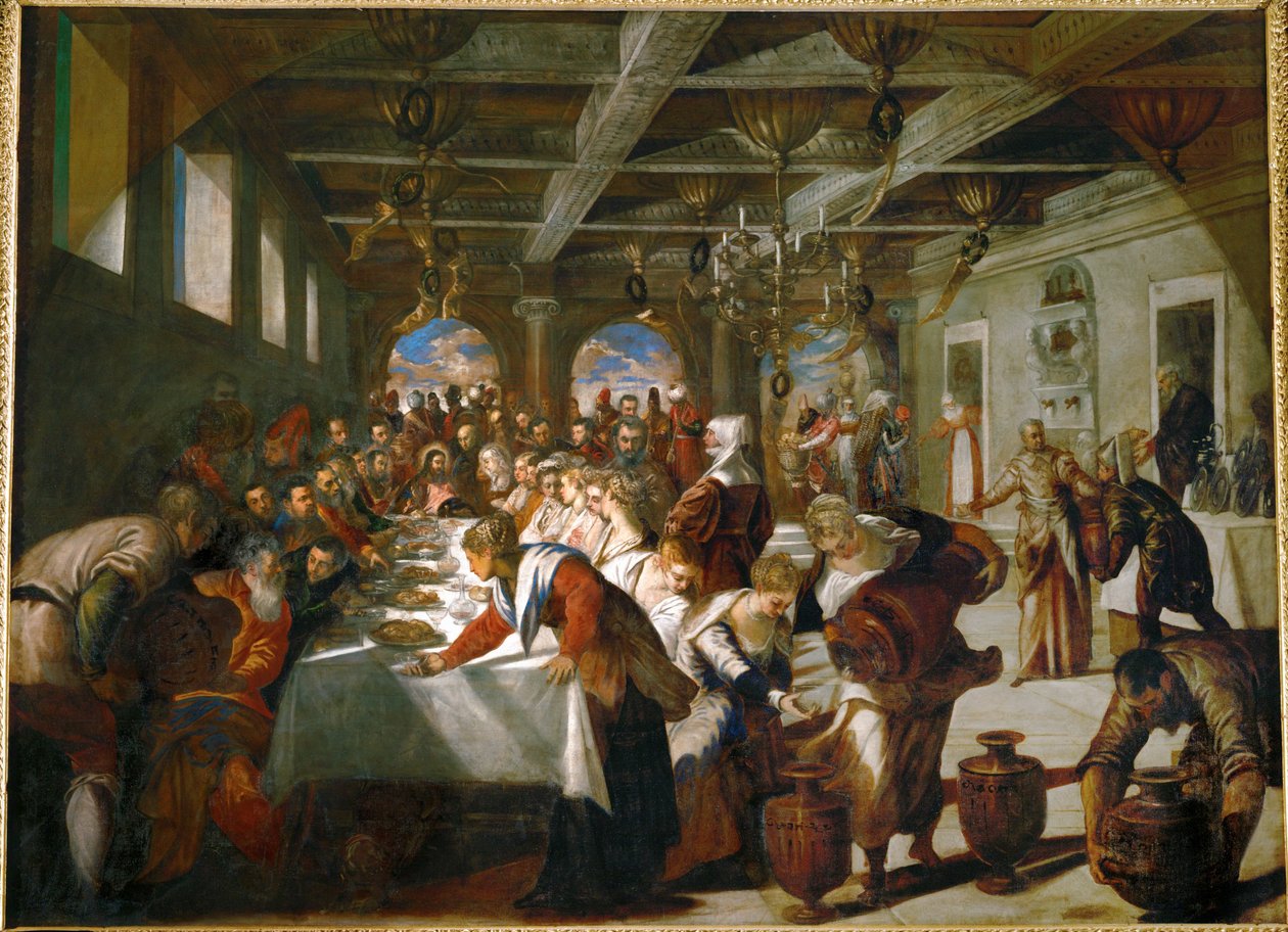 Le nozze di Cana... (olio su tela) da Jacopo Robusti Tintoretto