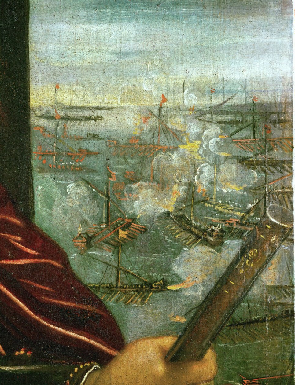 La battaglia navale di Lepanto, 1578 circa (olio su tela) da Jacopo Robusti Tintoretto