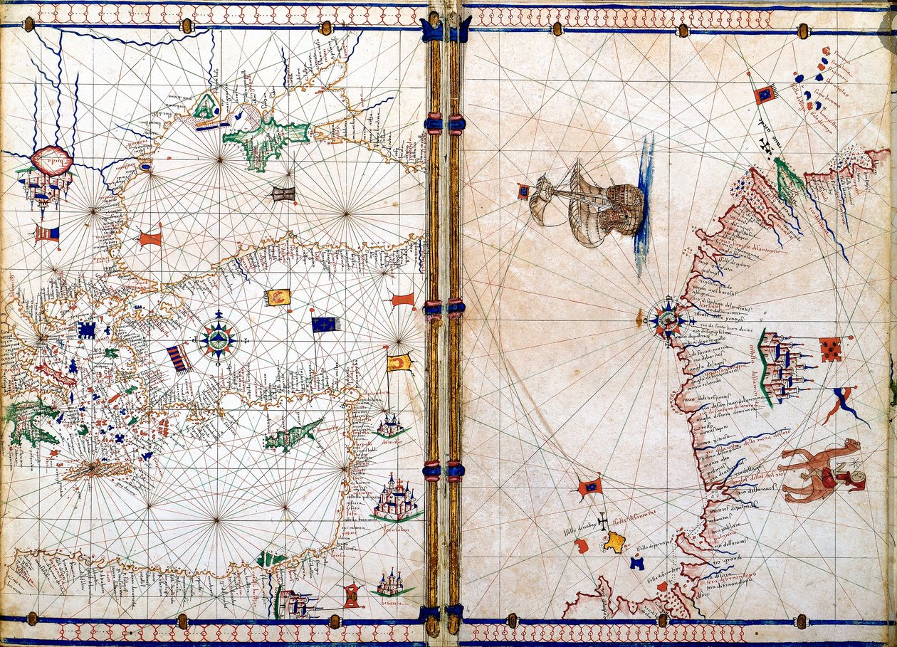 Damasco e Gerusalemme, dettaglio dalle Mappe Geografiche da Jacopo Russo
