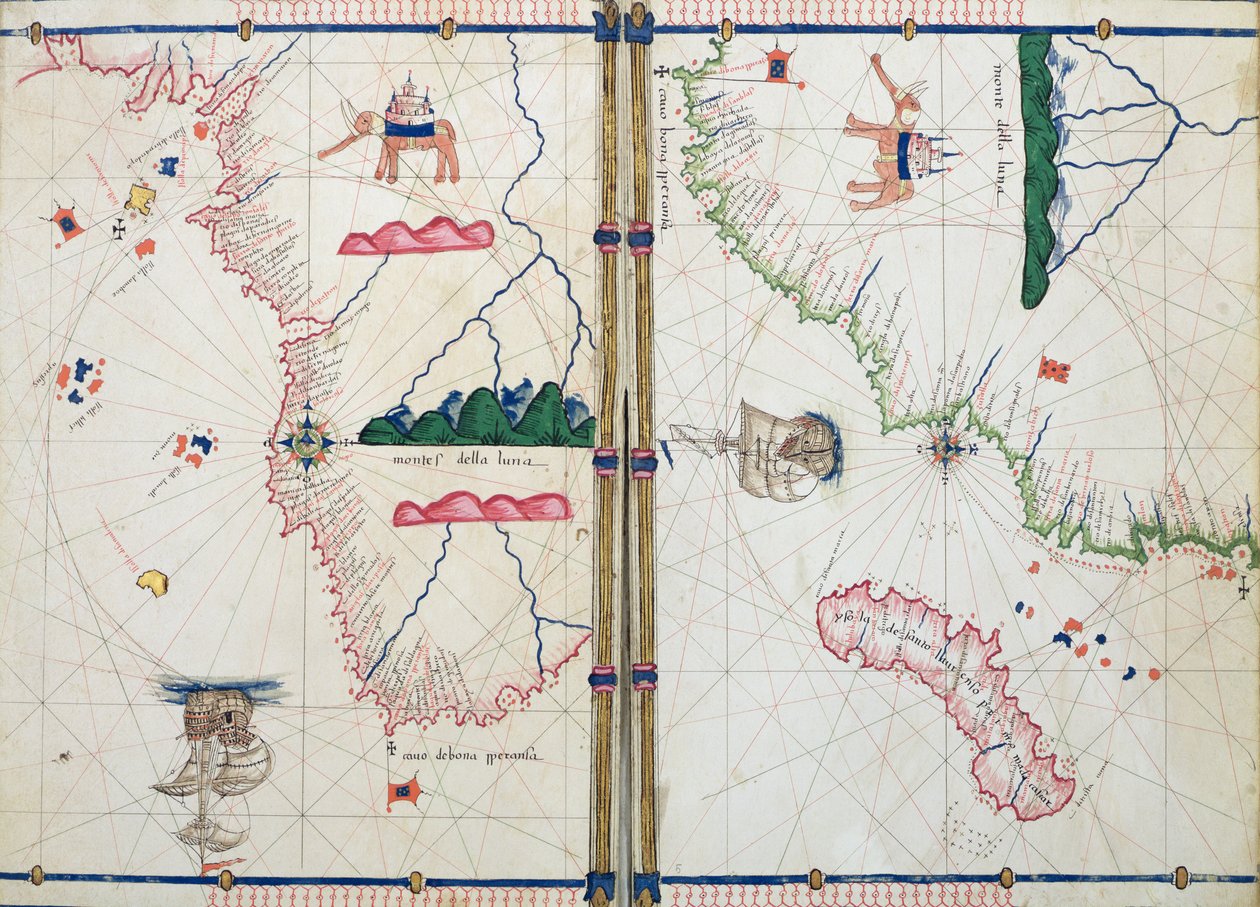 Ms Ital 550.0.3.15 fol.4v-5r Mappa dell