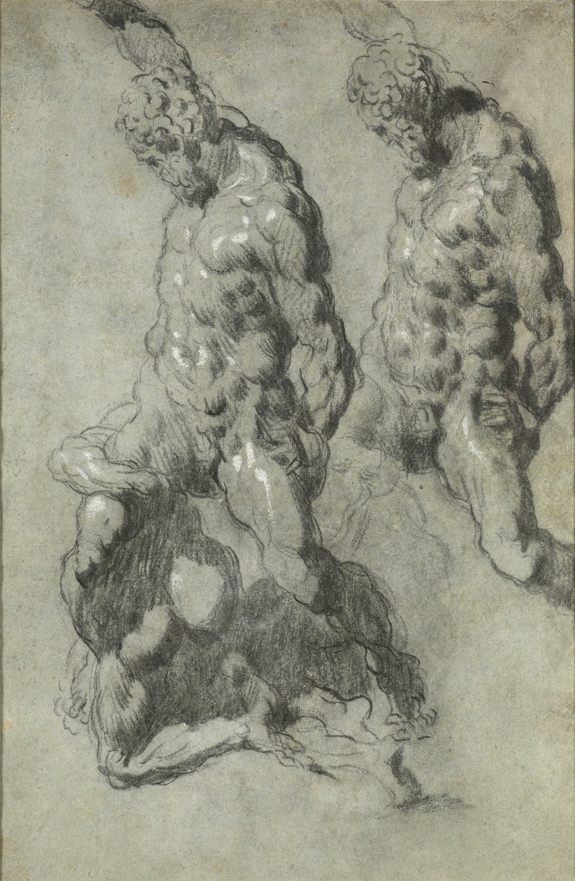Due studi su Sansone che uccide i Filistei da Jacopo Tintoretto