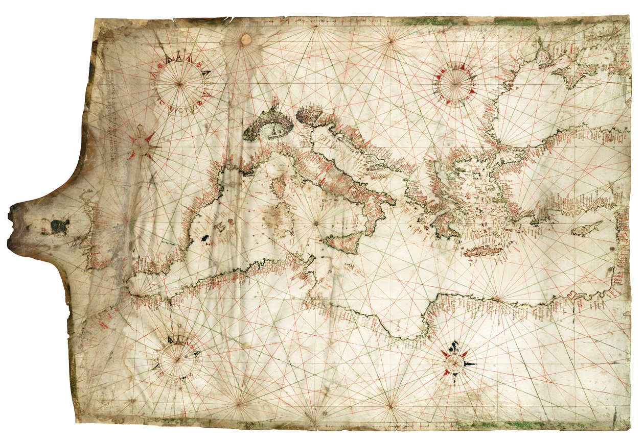 Mari Mediterraneo e Nero 1546 da Jacopo Vesconte Maggiolo