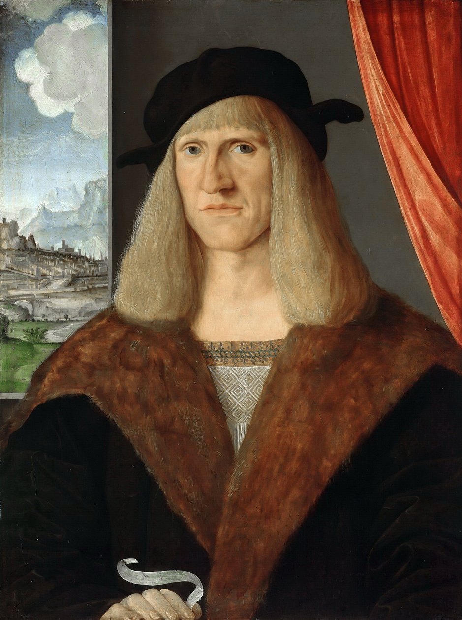 Tedesco: Bildnis eines Deutschen / Nacktes Liebespaar Ritratto di un tedesco da Jacopo de