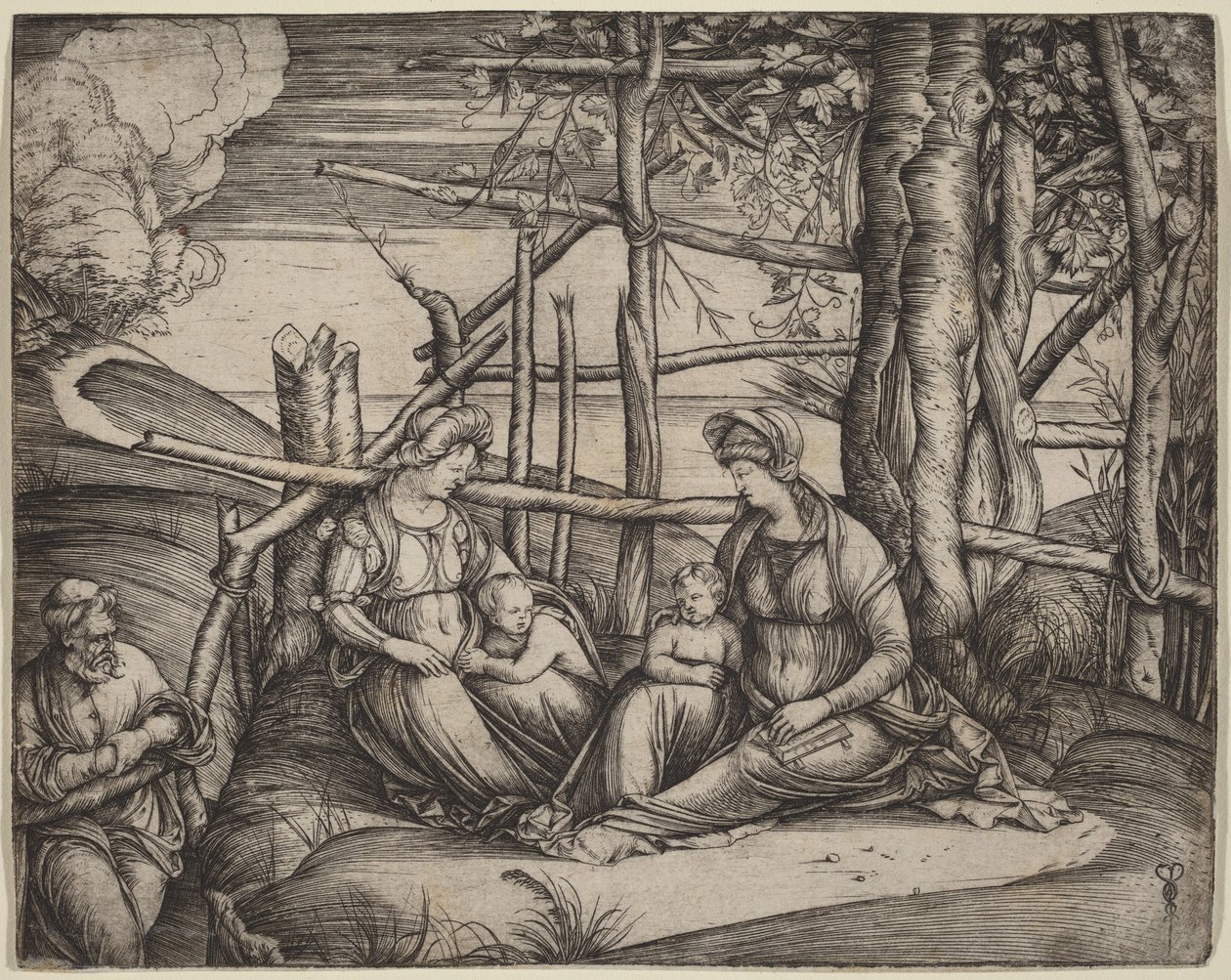 La Sacra Famiglia con Santa Elisabetta e il piccolo San Giovanni Battista da Jacopo de