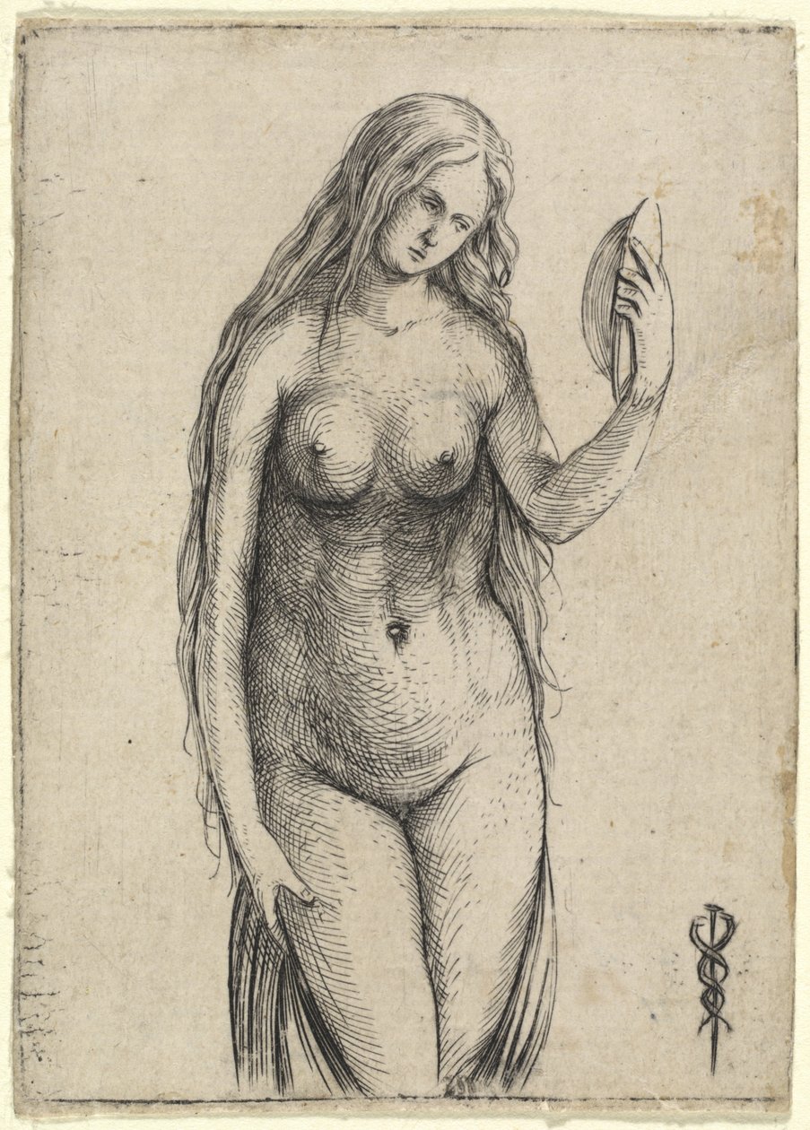 Donna nuda che tiene uno specchio Allegoria della Vanitas, c. 1503-1504 da Jacopo de Barbari