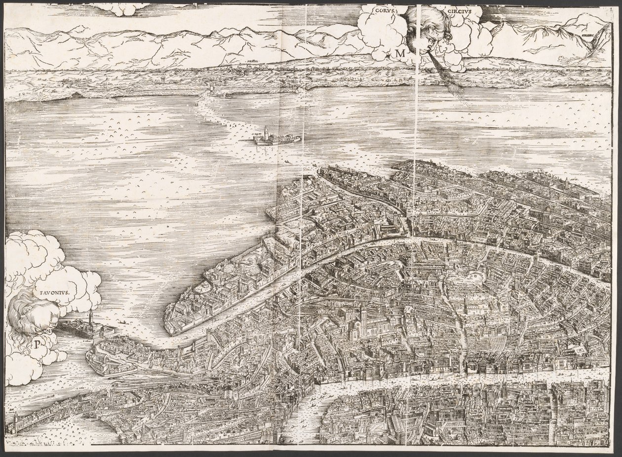Vista di Venezia [blocco in alto a sinistra], 1500 da Jacopo de Barbari