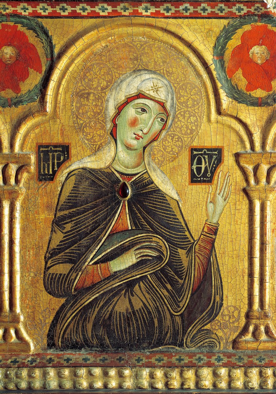 Figura di Maria, da Redentore con la Madonna e tre Santi da Jacopo di Meliore