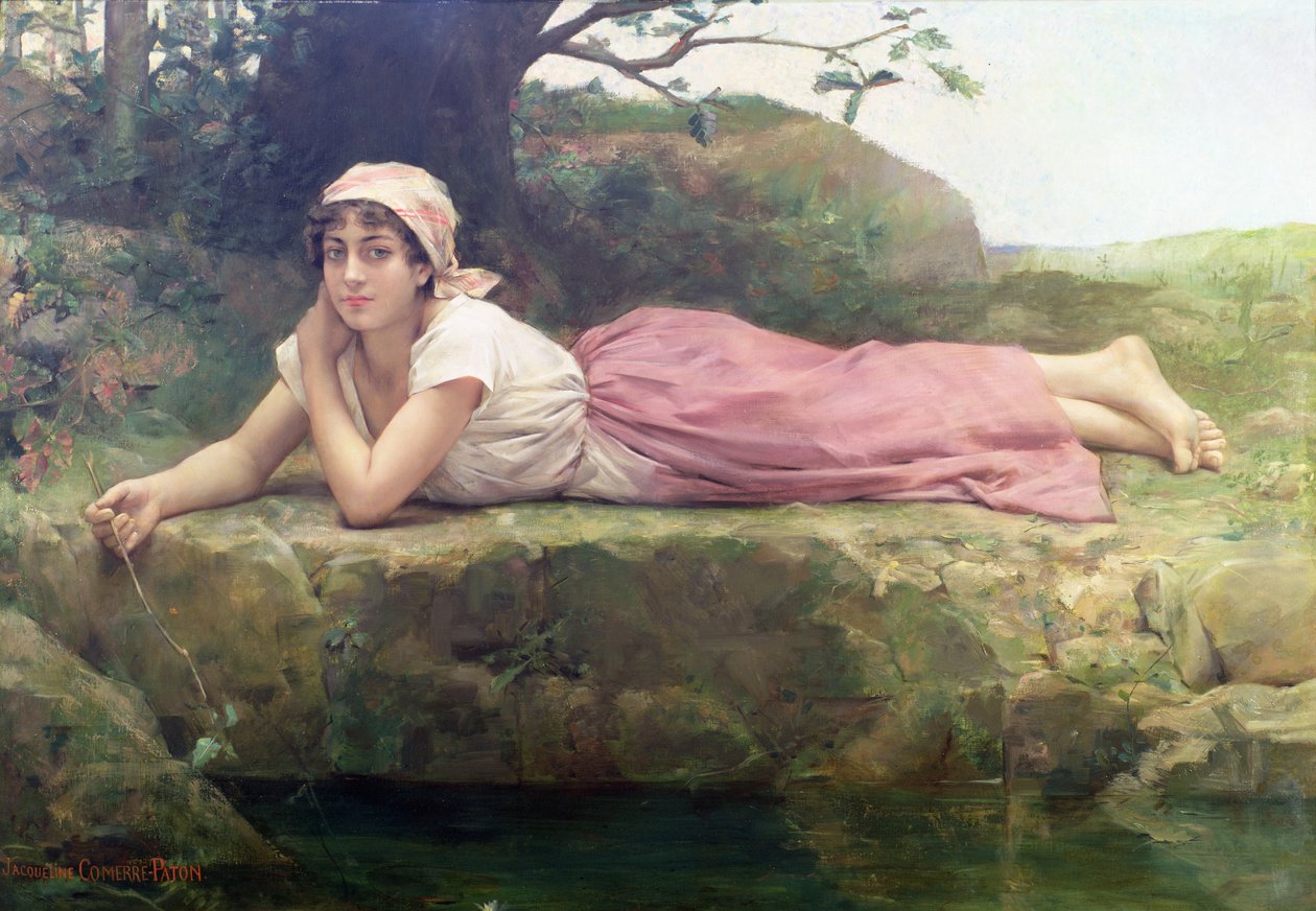 Sulle rive del fiume, XIX secolo da Jacqueline Comerre Paton