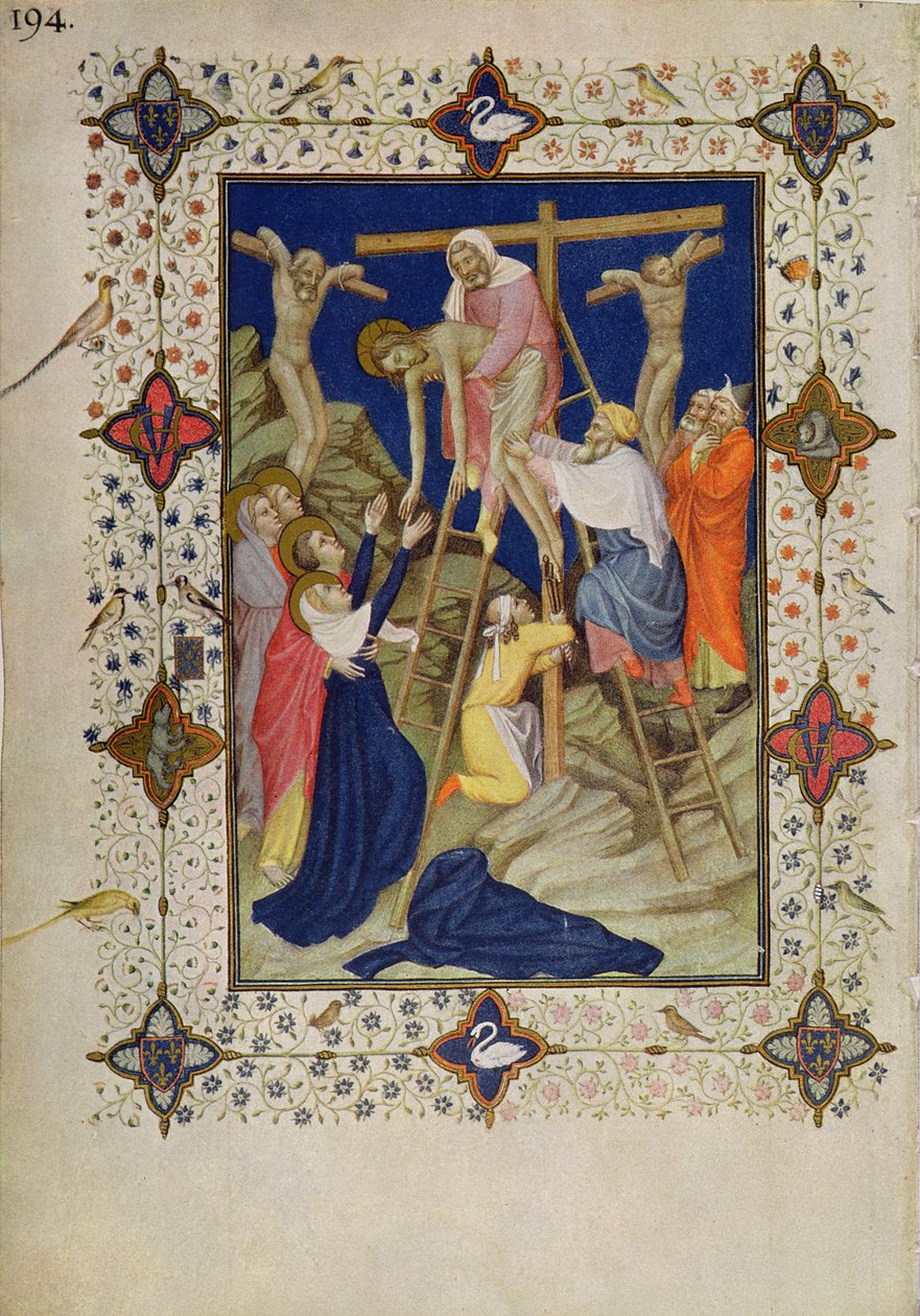 Ore della Croce: Vespri, la Discesa dalla Croce da Jacquemart de Hesdin