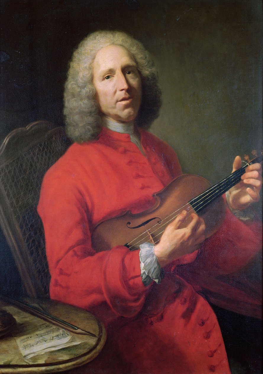 Jean-Philippe Rameau (1683-1764) con un violino da Jacques Andre Joseph Camelot Aved