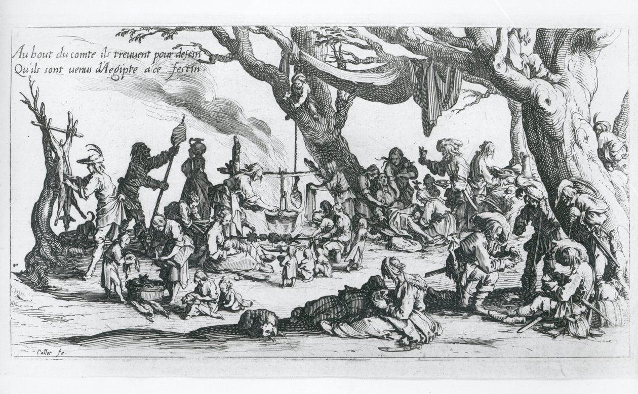 Una Nascita in un Campo Zingaro da Jacques Callot