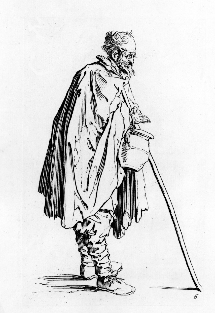 Il mendicante con la brocca, c.1622-3 da Jacques Callot