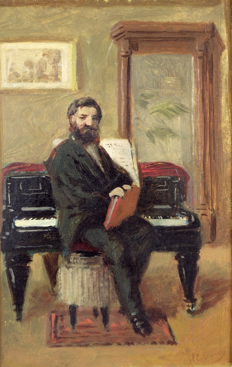 Claude Achille Debussy (1862-1918) al suo pianoforte da Jacques Emile Blanche