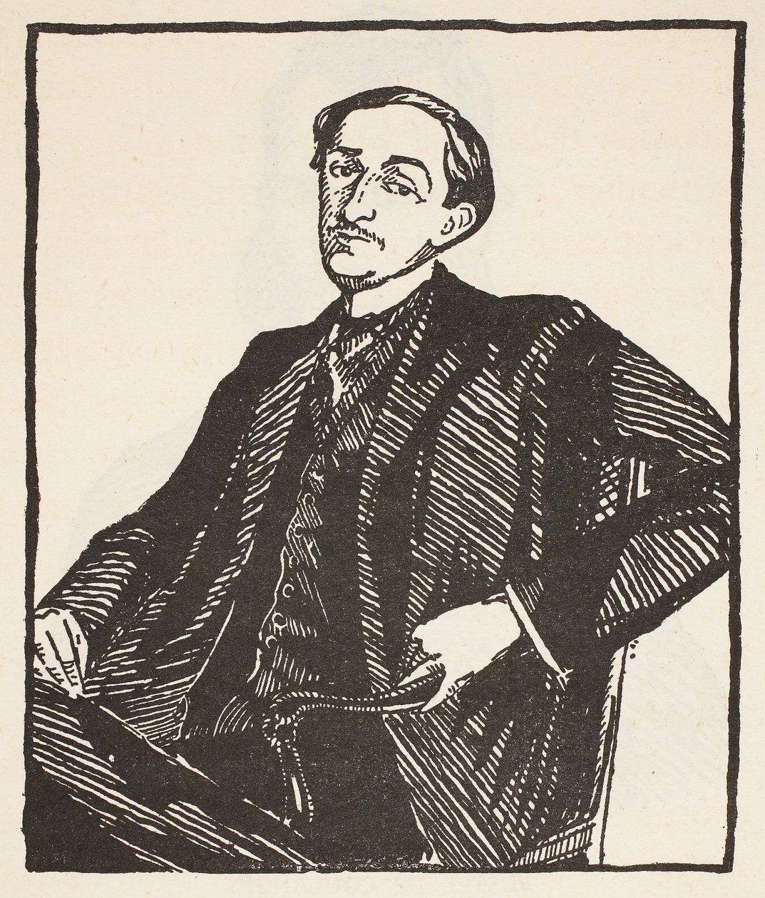 Maurice Barrès, copia di Boris Mestchersky, illustrazione da 