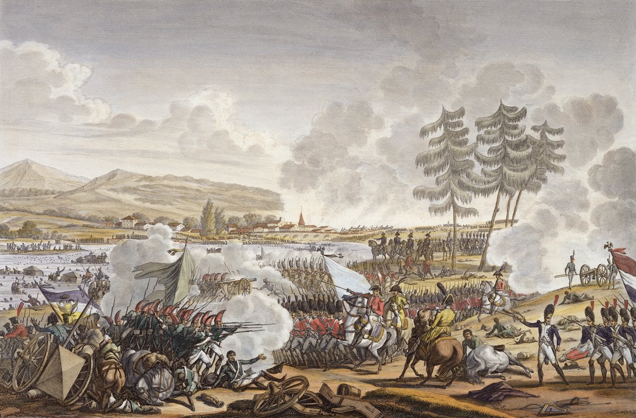 La battaglia di Friedland, 14 giugno 1807, inciso da François Pigeot da Jacques Francois Joseph Swebach