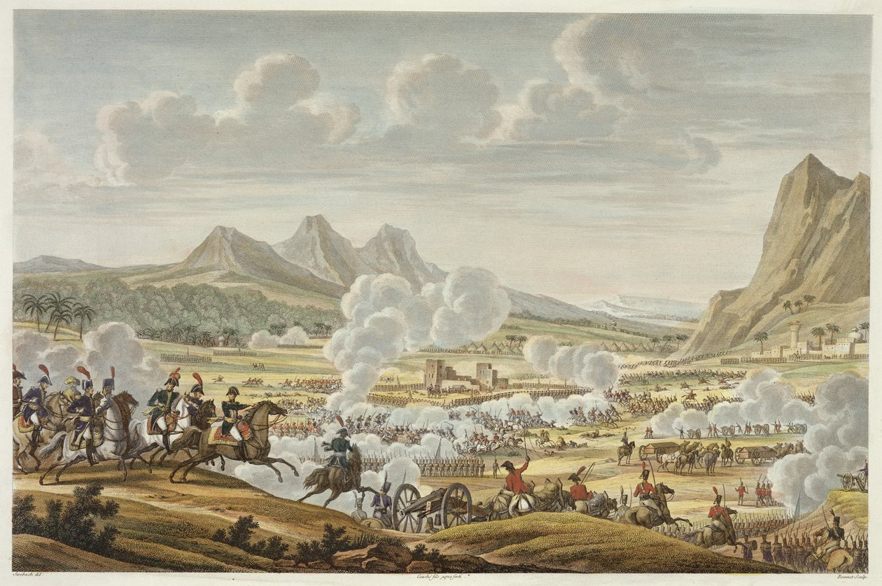 La battaglia del Monte Tabor, 27 Ventoso, Anno 7 (17 febbraio 1799) incisa da Louis Francois Couche da Jacques Francois Joseph Swebach