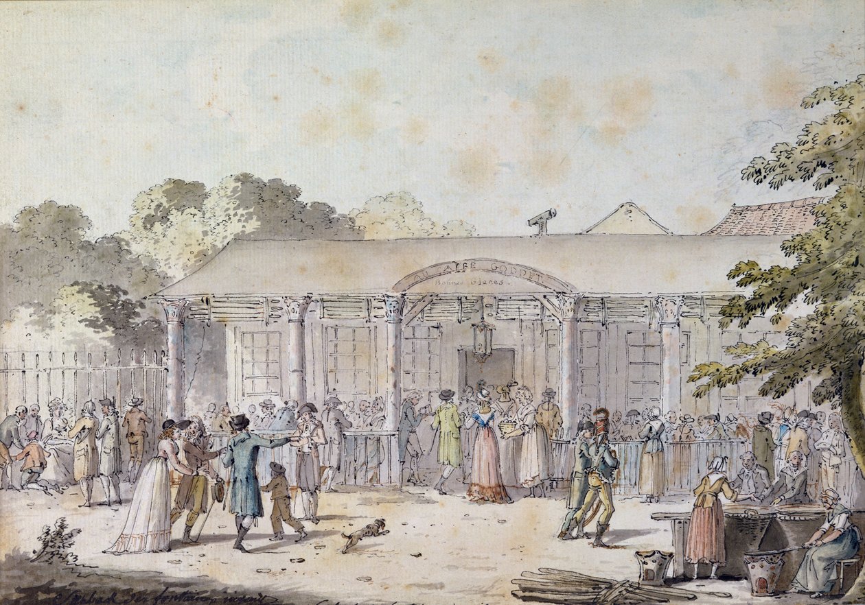 Il Café Goddet, Boulevard du Temple, al tempo del Consolato, 1799-1804 da Jacques Francois Joseph Swebach