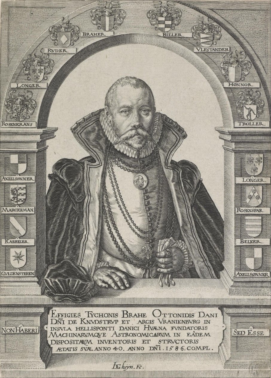Ritratto di Tycho Brahe, astronomo (senza cappello) da Jacques Gheyn de Ii
