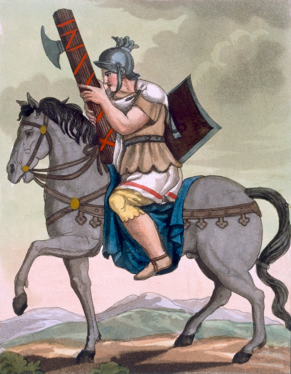 Un littore militare della cavalleria, portatore dei fasci, illustrazione da 