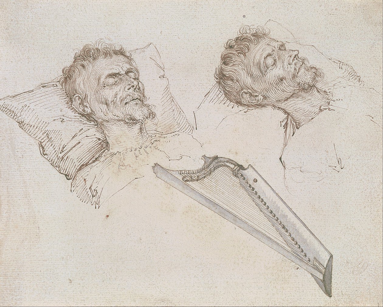Karel van Mander sul suo letto di morte da Jacques II de Gheyn