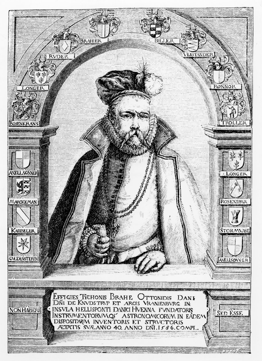 Ritratto di Tycho Brahe (1546-1601) illustrazione da 