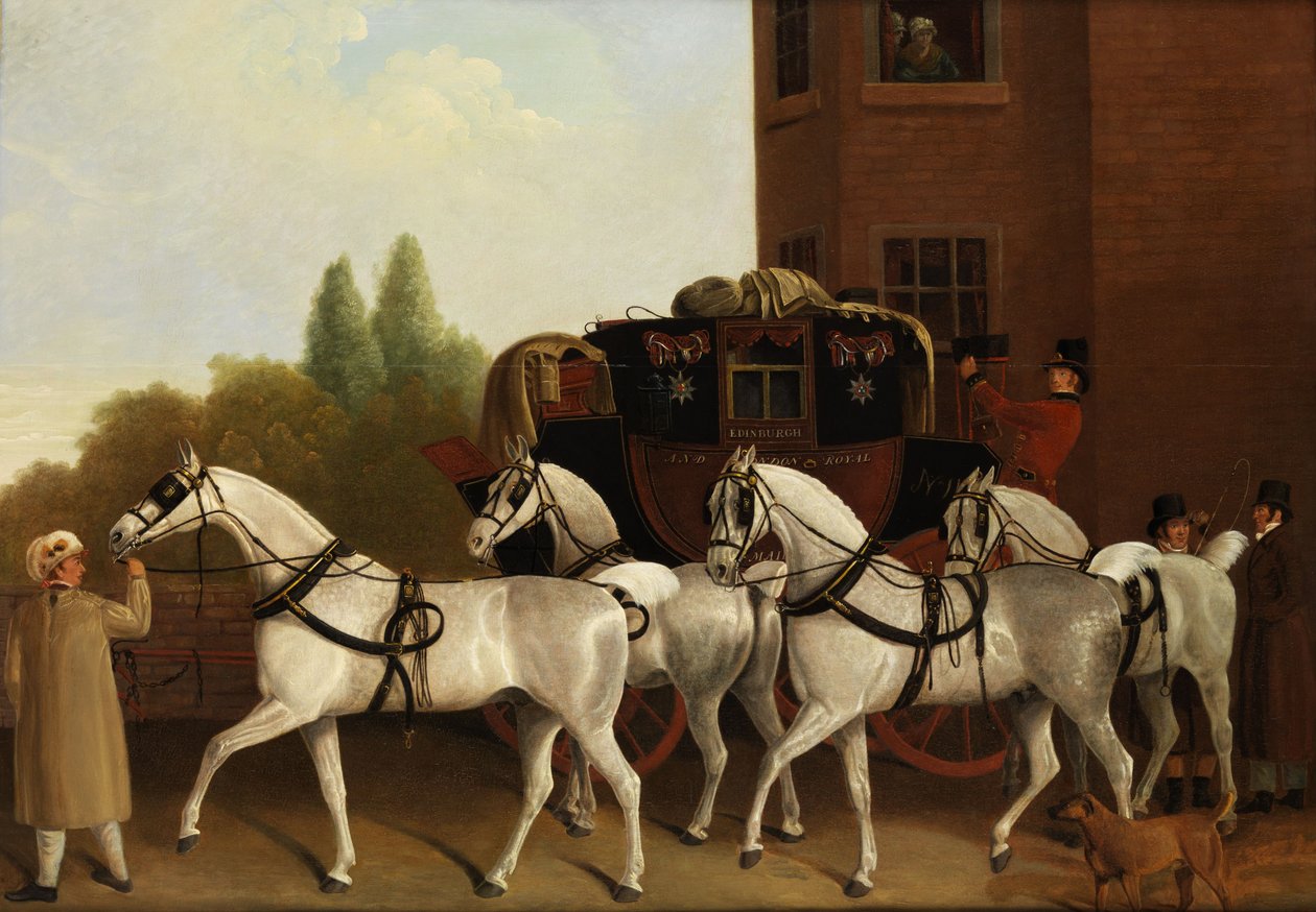 Posta reale di Edimburgo e Londra da Jacques-Laurent Agasse