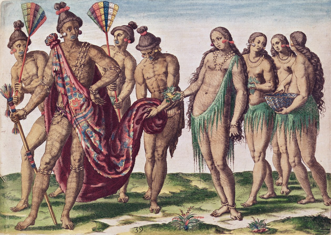 Il capo Satouriona e sua moglie fanno una passeggiata, tavola XXXIX da 