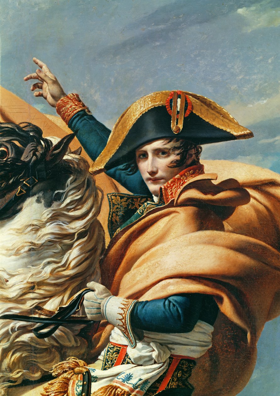 Bonaparte attraversa le Alpi (dettaglio) da Jacques Louis David