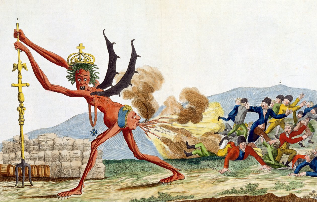 Caricatura del governo inglese, 1793 da Jacques Louis David