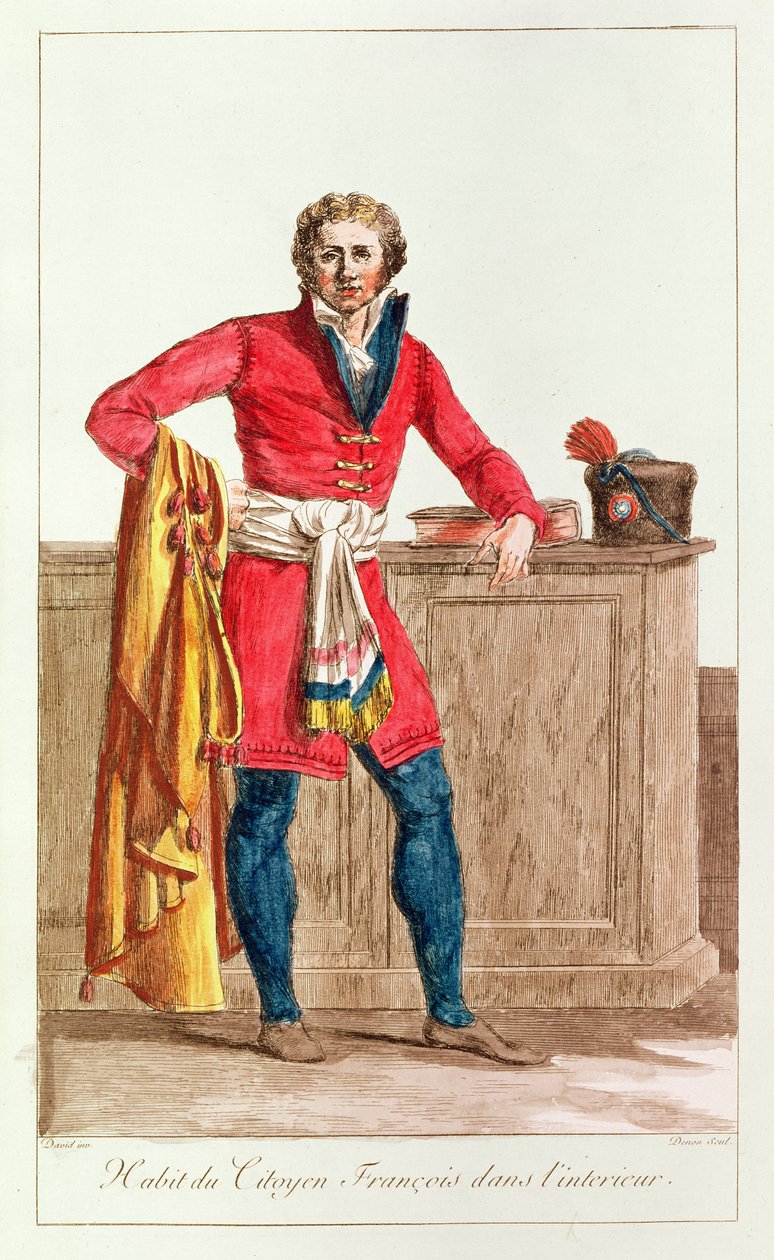 Costume civile per un cittadino francese per interni, inciso da Vivant Dominique Denon da Jacques Louis David