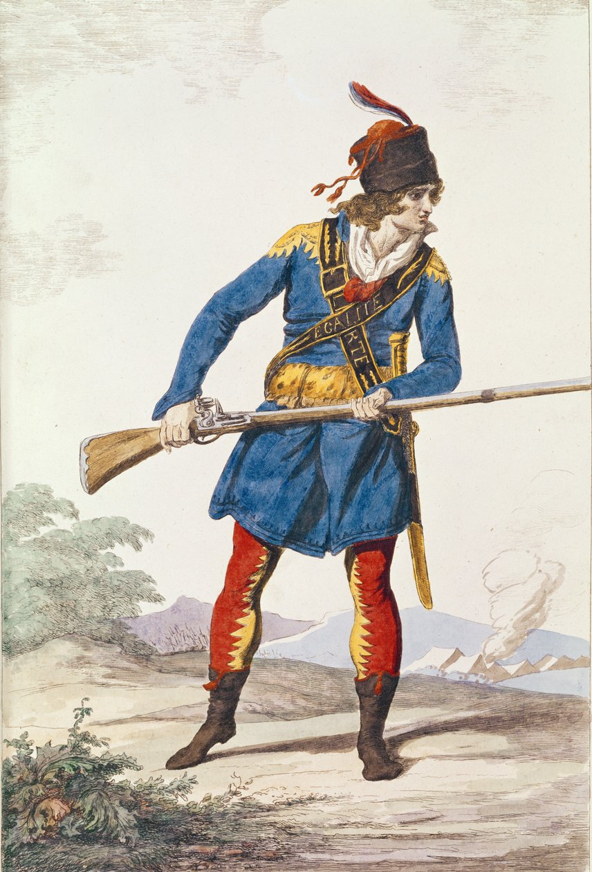 Abbigliamento militare, inciso da Vivant Dominique Denon da Jacques Louis David