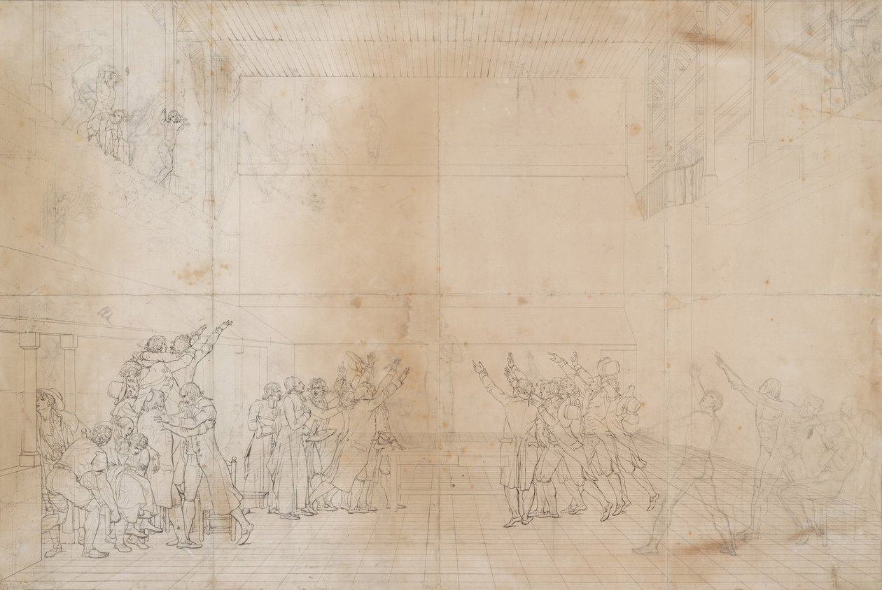 Studio per Il giuramento della Pallacorda, c.1790 da Jacques Louis David