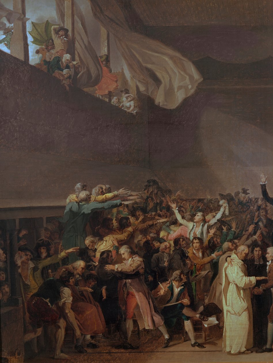 Giuramento della Pallacorda, 20 giugno 1789 (sezione sinistra del dipinto) da Jacques Louis David