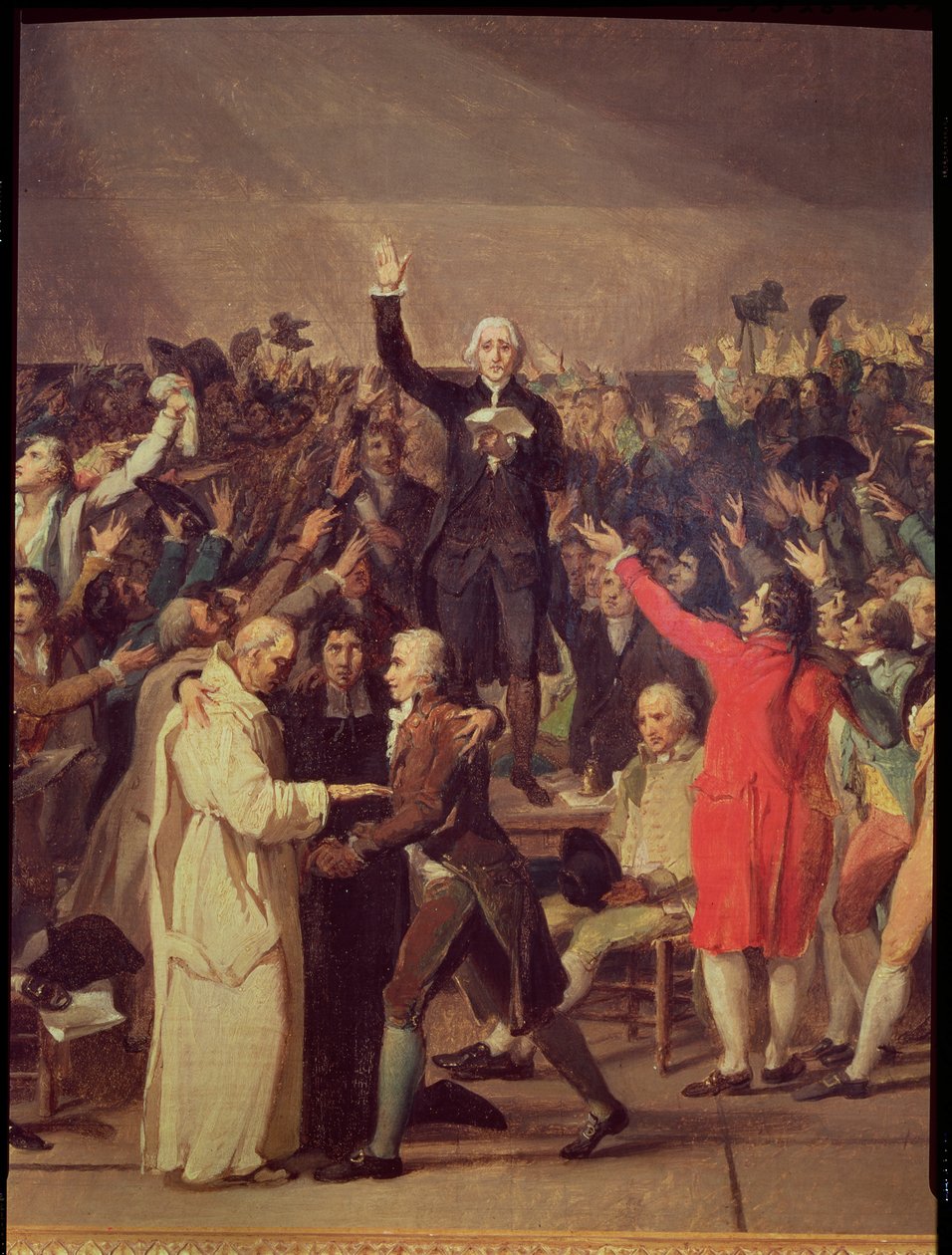 Il giuramento della Pallacorda, 20 giugno 1789, dettaglio del gruppo intorno a Bailly, 1791 da Jacques Louis David