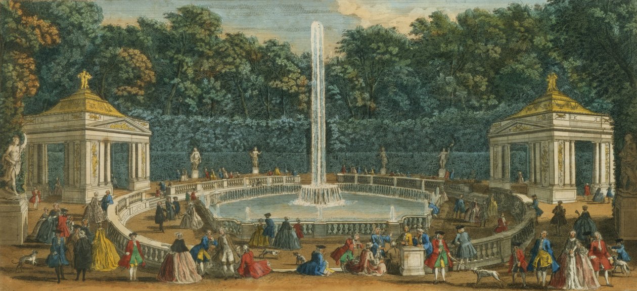 Le cupole nel giardino di Versailles, pub. da Laurie e Whittle, 1794 da Jacques Rigaud