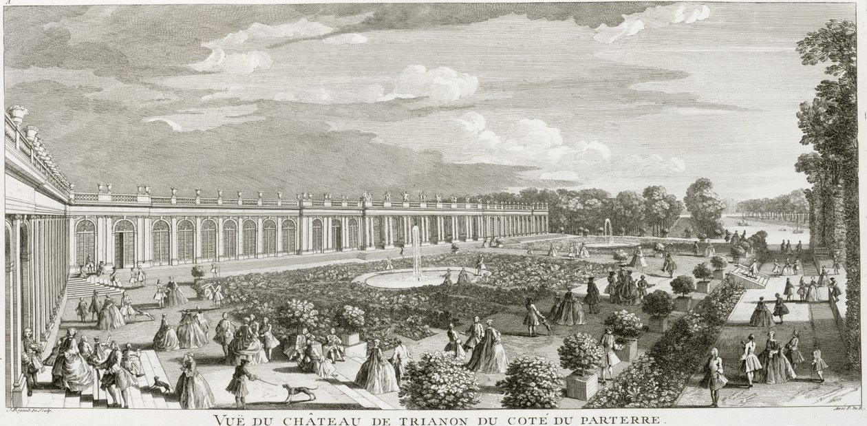 Veduta del Chateau de Trianon, il parterre da Jacques Rigaud